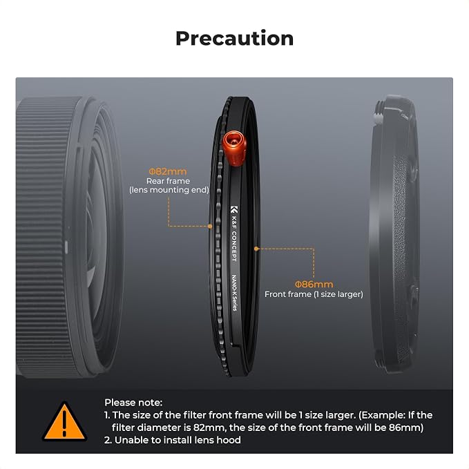 K&F CONCEPT 43mm Black Diffusion Mist Effect 1/4 & Variable ND2-32 & Circular