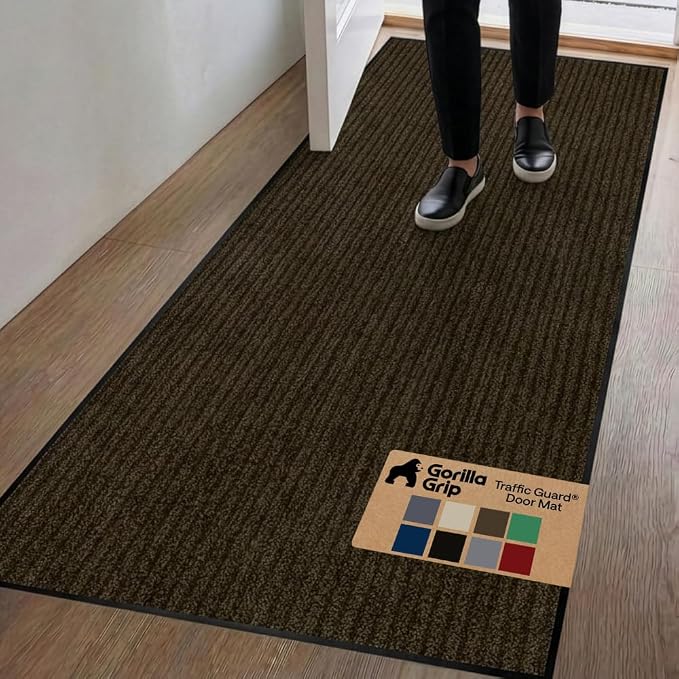 GORILLA GRIP Waterproof Traffic Guard Door Mat, Heavy Duty Entryway Mats
