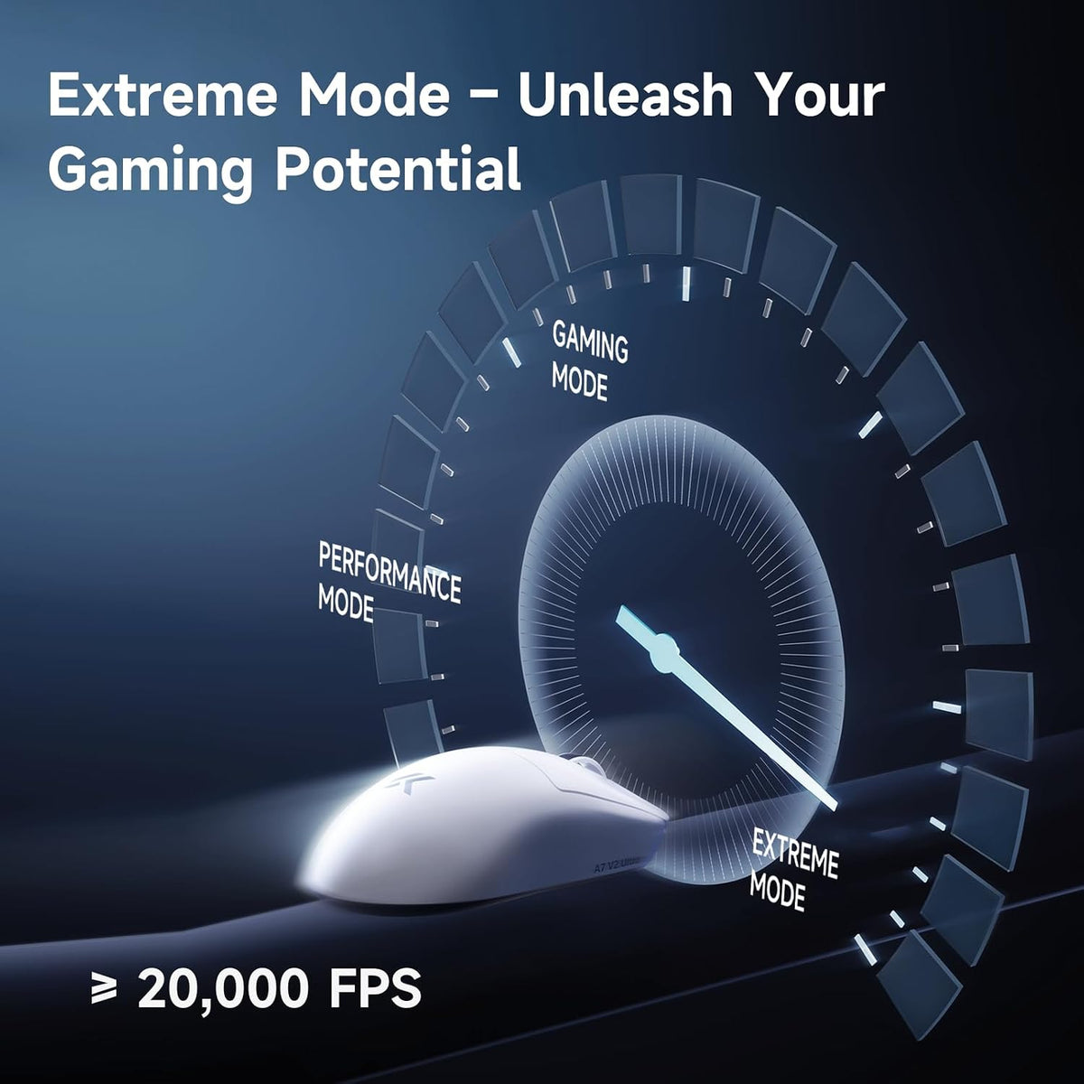 MCHOSE A7 V2 Pro Wireless Gaming Mouse Esports 59g, PAW3395, 26K DPI, TOPSPEED Wired 8K/Wireless 1K Polling, 130 Hour Battery Life PC/Mac White