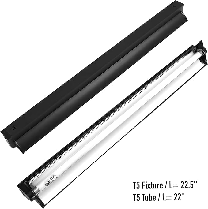 Upgraded T5 UVB Reptile Light, 10.0 UVB 24W German Made Fluorescent Lamp and Fixture Kit, for Desert-Dwelling Reptiles, Bearded Dragon UVB Lamp Bulb