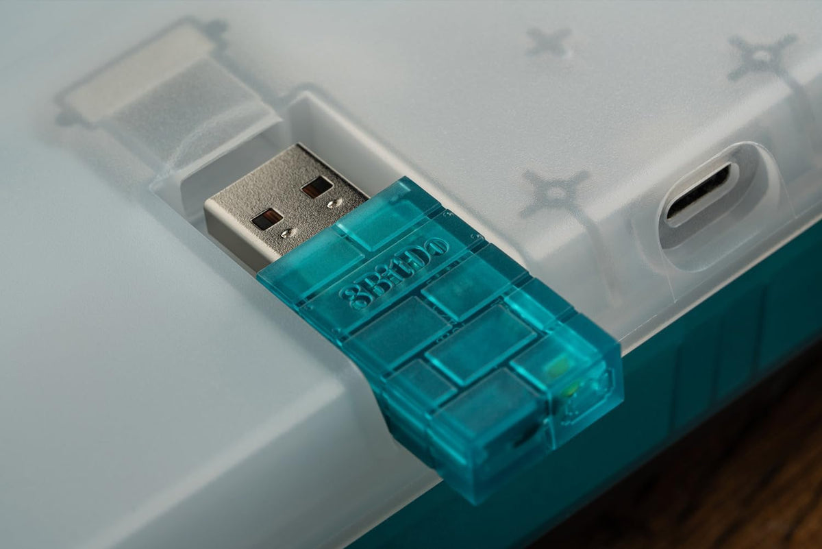 8Bitdo 87 Keys Retro Mechanical Keyboard for PC and Android - Clear Blue