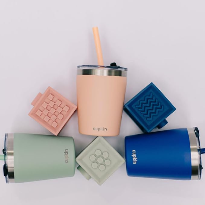 CUPKIN Toddler Tumblers, The Original 12 oz Stackable Stainless Steel Cups