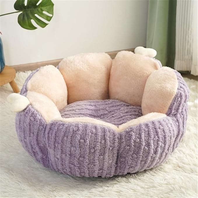 LYFJMUS Cactus Cat & Dog Beds - Fluffy Cat House with Removable & Washable Cushion Pillow, Warm Sleeping Bed for Cats & Small Dogs