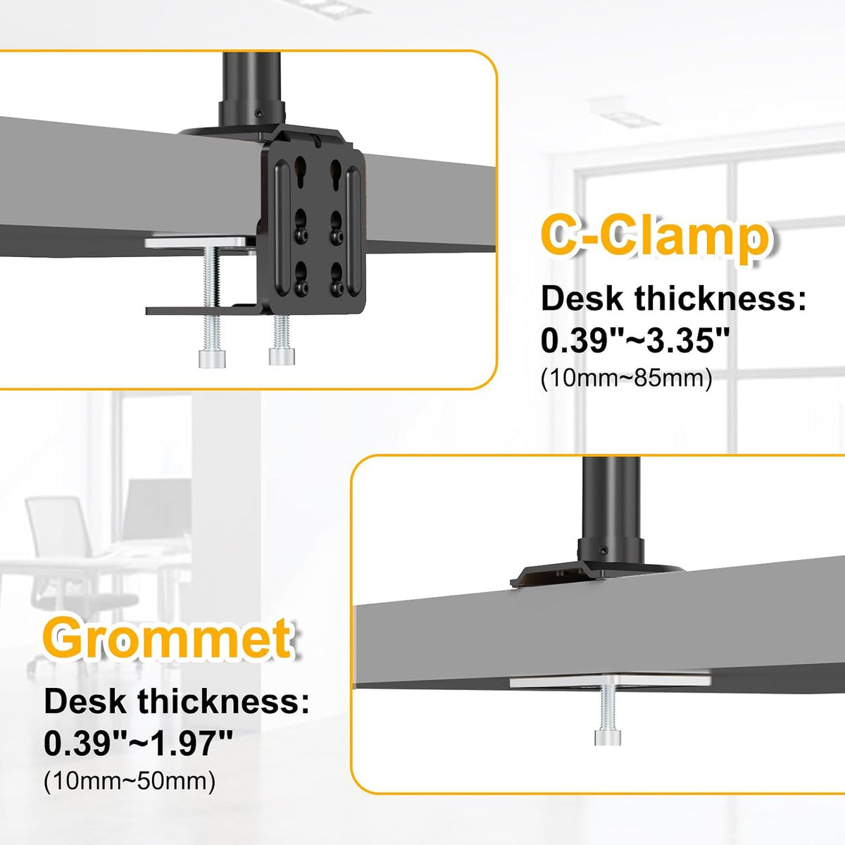 Steel Extra Tall 32 Inch 2-Section Monitor Stand Pole with Mounting Base