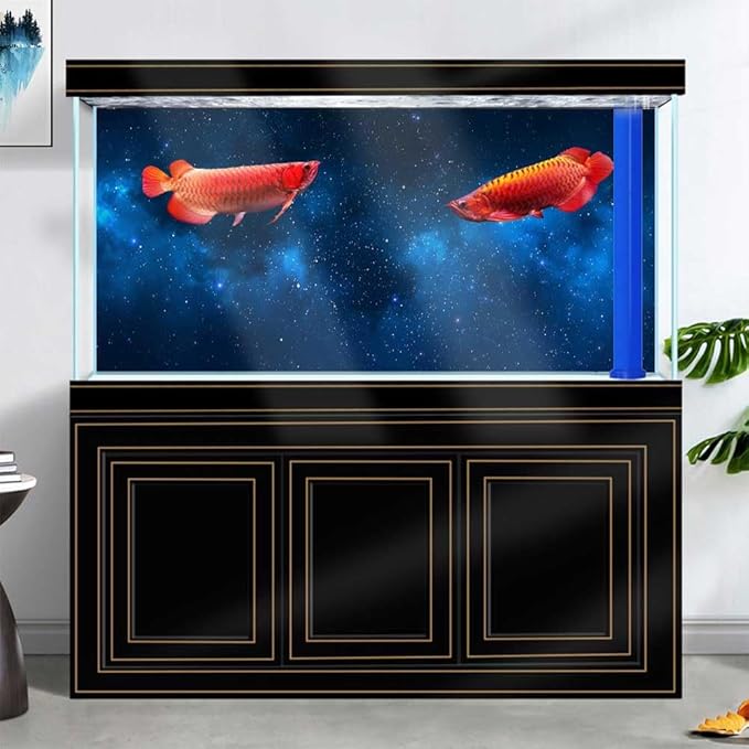 72X18IN Starry Aquarium Background, Art Starry Fish Tank Decorations Background, with 8 EVA Double-Sided Tape