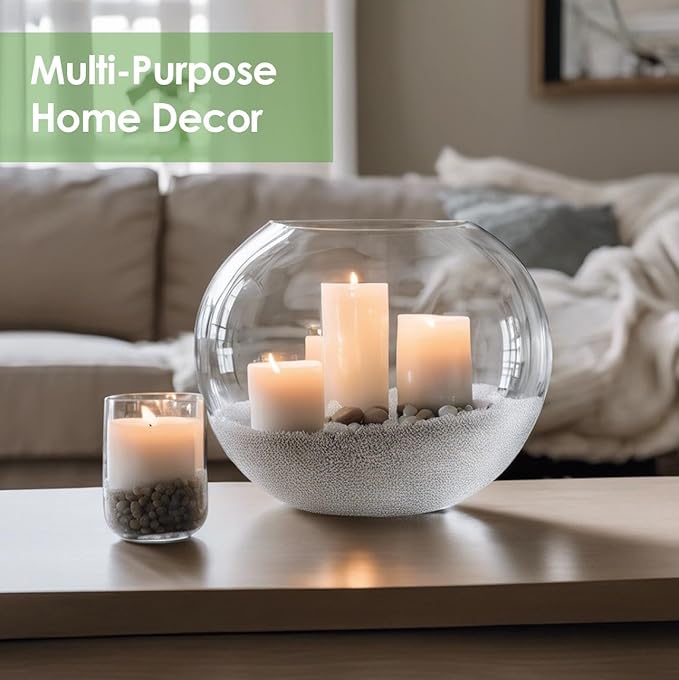 Craft And Party, Glass Bubble Vase, 6" Height x 8" Width, Set of 4 Glass Fish Bowl Vase, Bubble Bowl vase for Terrarium, Flower Vase Centerpiece