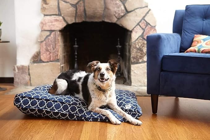 Molly Mutt Sheepy Wool Crate Mat - 100% Cotton Canvas Cover with Temperature-Regulating 100% Natural Wool-Filled Insert Dog Bed - Soft & Supportive Wool-Filled Bed - (30"x21"x2.5", Rough Gem)