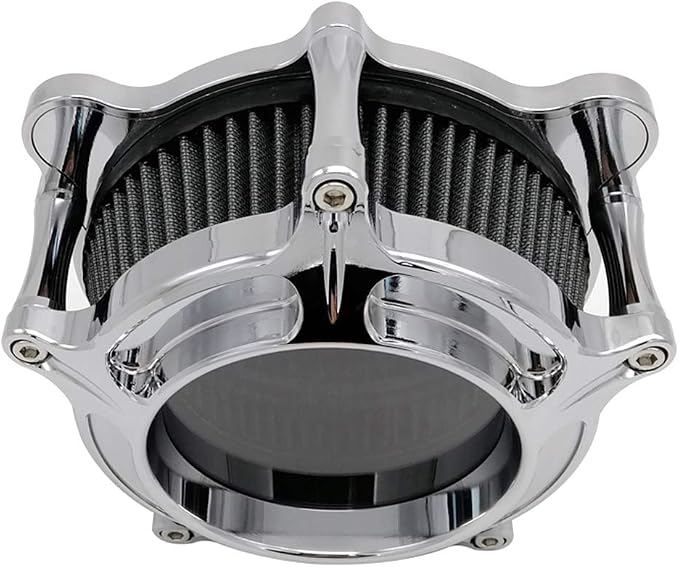 Harley Air Cleaner Chrome See Through Intake Filter Kit Cnc Cut