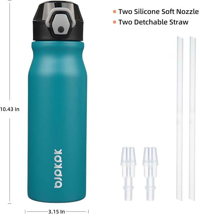 BJPKPK 25 oz Insulated Water Bottle, Stainless Steel Flask | Leak Proof Locking
