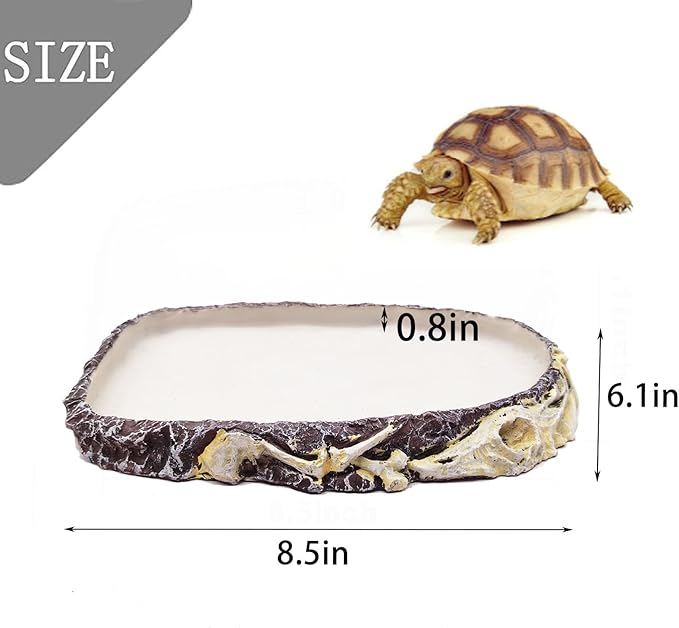 Tfwadmx 2 Pack Reptile Water Bowl, Reptile Feeding Dish, Bearded Dragon Water Dish, Turtle Feeding Bowl for Tortoises, Snakes, Lizards, Geckos, Chameleons