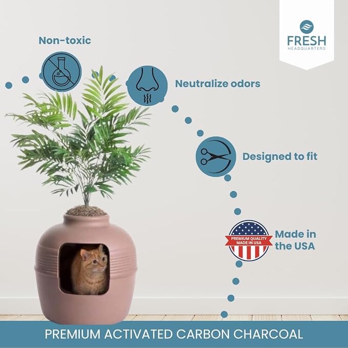 4-Pack Activated Carbon Filter for Cat Litter Box