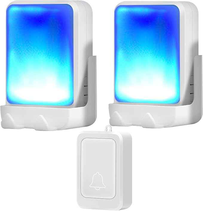 Loud Flash Doorbell with 7 Colors of Bright Light and 4 Volumes, Wireless