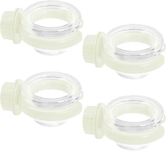 PINVNBY 4 PCS Birds Cage Feeders with Clamp, Easy to Install Feeding Dish Cups Small-Sized Bird Bowls Transparency Parakeet Feeder for Finches Lovebirds and Long-Tailed Parrots （White）