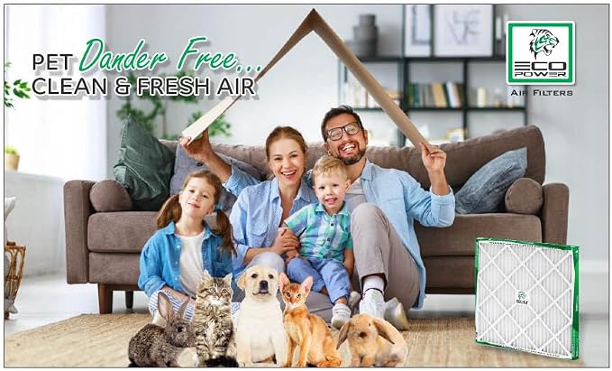 20x25x1 ECO POWER Air Filter MERV 10, Pleated HVAC AC Furnace Air Filters