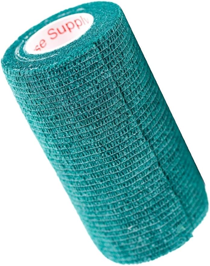 3 Inch Vet Wrap Tape Bulk (Hunter Green) (Pack of 24) Self Adhesive Adherent Adhering Flex Bandage Grip Roll for Dog Cat Pet Horse