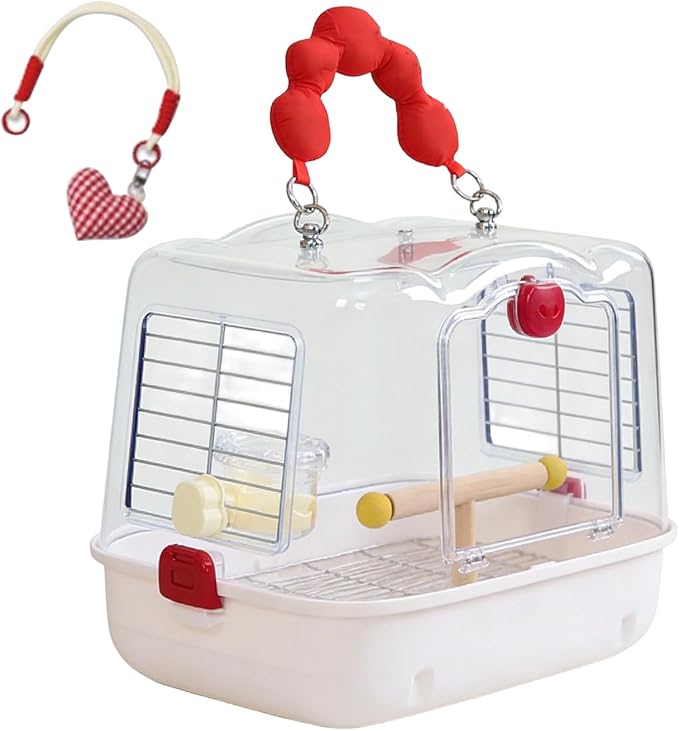 Bird Travel Cage – 12.32x9.06x9.17 inch Transparent Parrot Carry Bag | Bird Travel Carrier – Portable Pet Transport for Outdoor Walk Adventure Cockatiels Budgies Parakeets