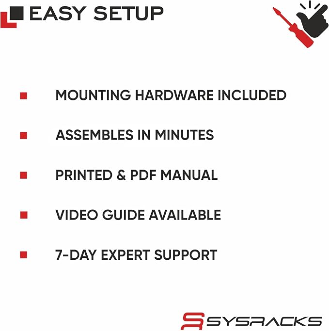 Sysracks 18U Wall Mount Server Rack Cabinet, 19” Locking Network Rack, 24” Deep