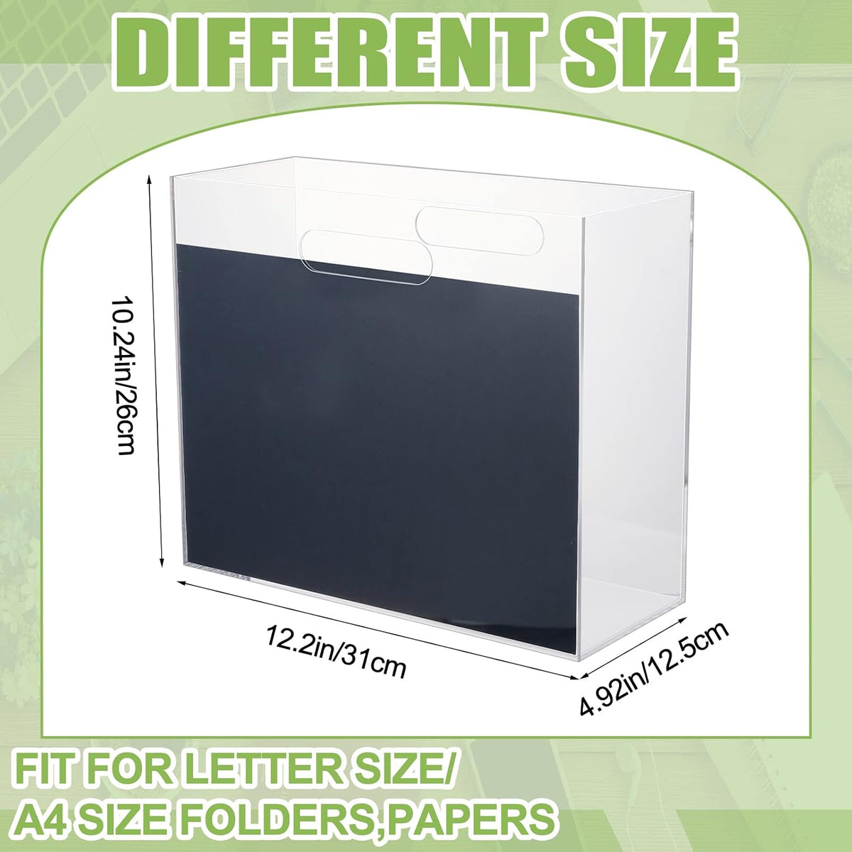 Sintuff Hanging File Organizer Box, Acrylic File Folder Organizer