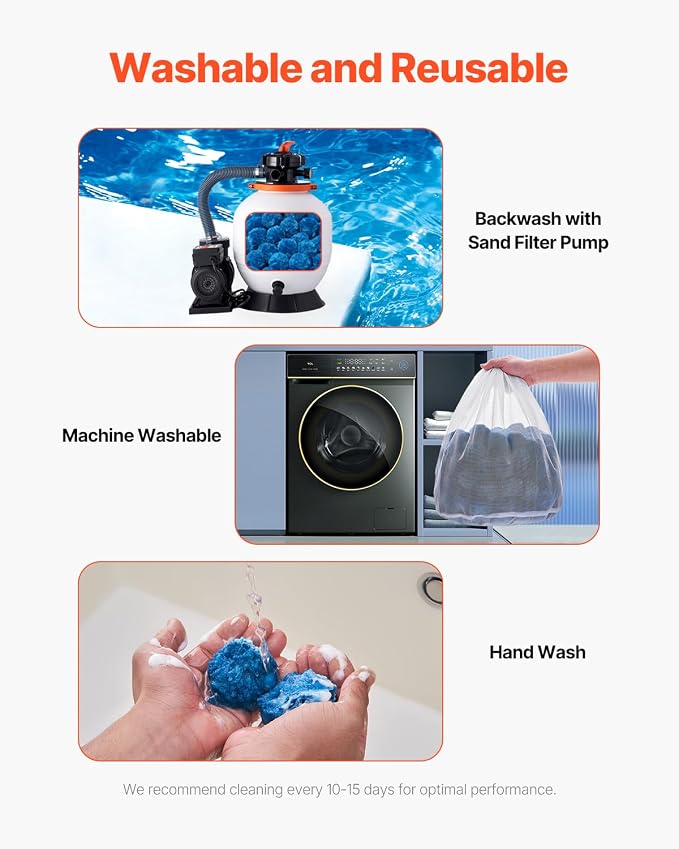 VEVOR Pool Filter Balls for Sand Filter, 3.1 lbs, Filter Balls Replace Pool