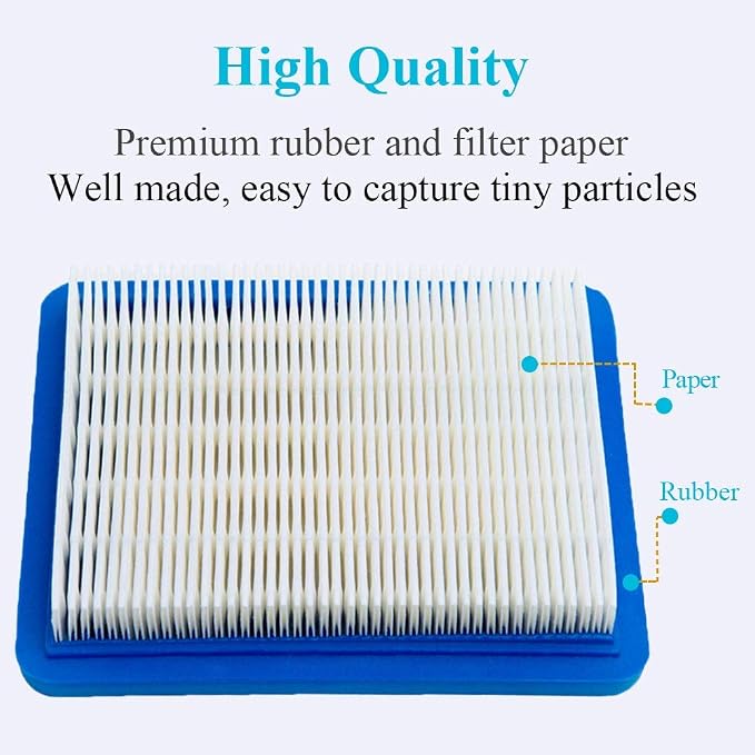 HOODELL 10 Pack 491588S Air Filter + 394358 Fuel Filter Compatible