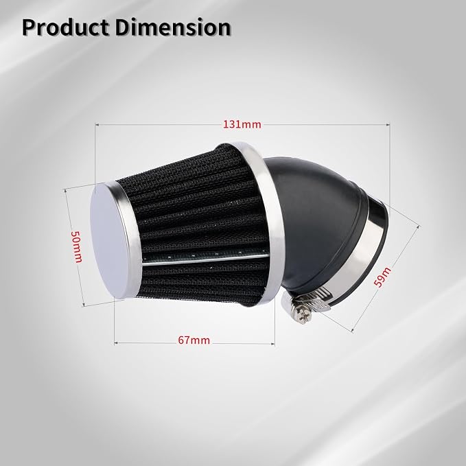Evermotor Motorcycle Air Filter, 41mm 42mm 43mm Filter