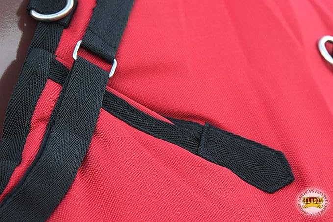 HILASON 1200D Winter Waterproof Poly Horse Turnout Blanket Belly Wrap Red | 75 in