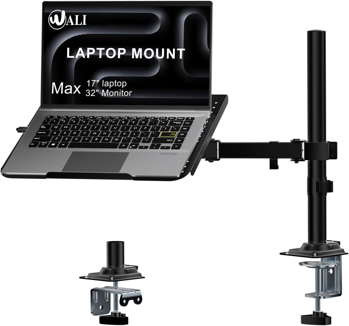WALI Adjustable Laptop Desk Mount for 17 inch Notebook or 32 inch Screen