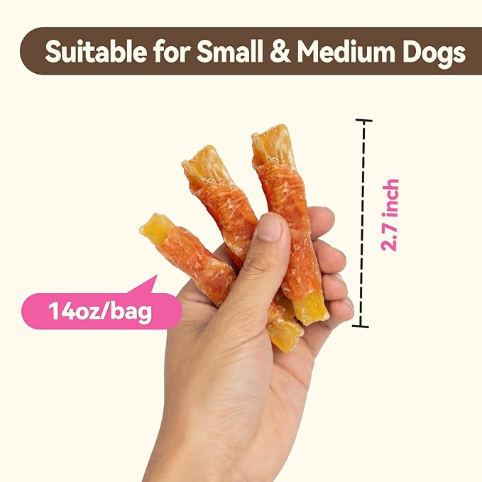 Dog Treats, Chicken Wrapped Sweet Potato, Soft Rawhide-Free Chews for Puppies & Small Dogs, 14 oz