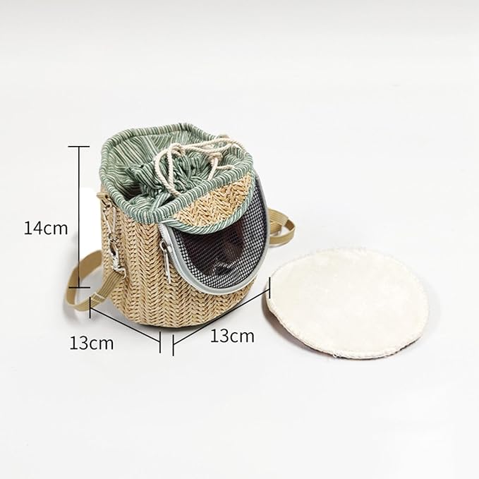 Bird Carrier Bag Shoulder Bag Cage Portable Cage Travel Bag Outdoor Parrot Bag Crossbody for Parakeets Small Birds Lovebirds, Light Green