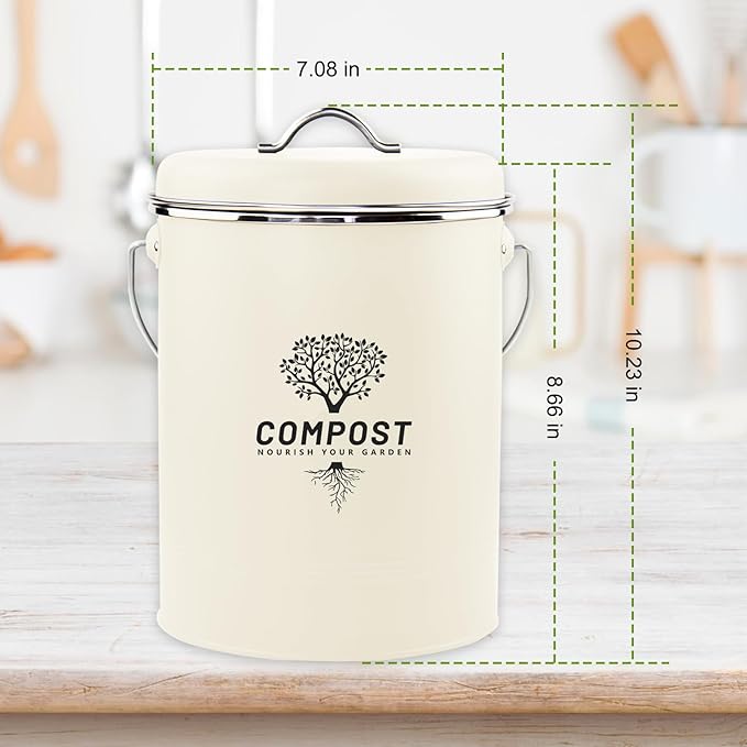 Kitchen Countertop Compost Bin, Odor Resistant Indoor Compost Bin