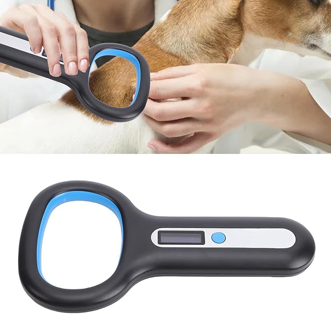 GLOGLOW Pet Microchip Scanner, Rechargeable Reader for Dogs and Cats with OLED Display and Connectivity for Vet Professionals Landscape Aquaculture (Black)