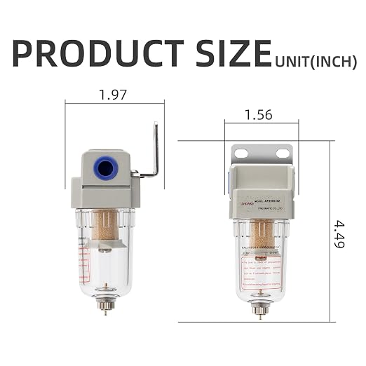 Air Compressor Water Separator 1/4”NPT, Compressed Air Line Filter, Air Dryer