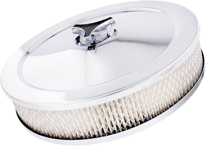 United Pacific S1107 Chrome 10" Air Cleaner Assembly, Low Profile, Die-Cast