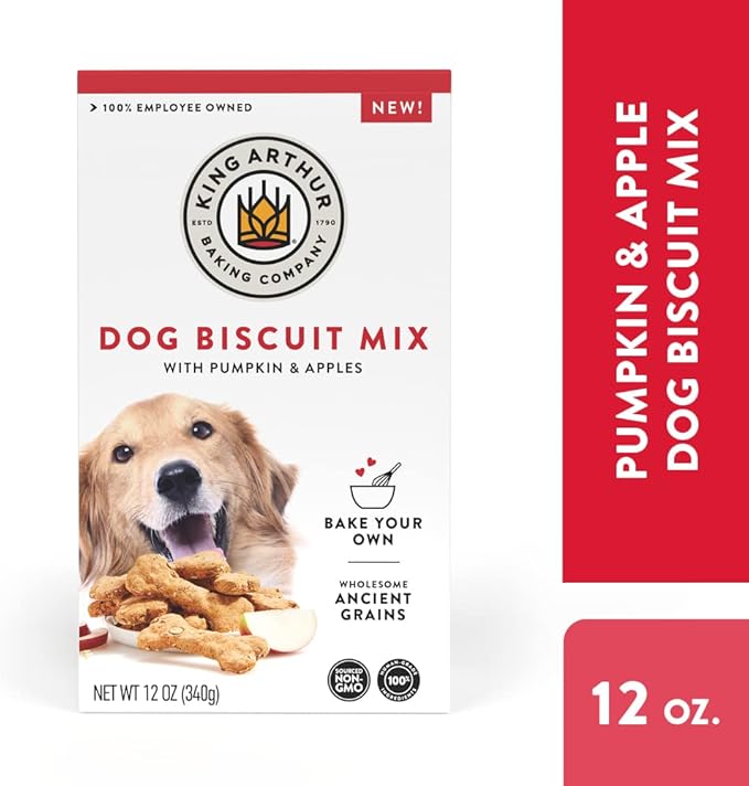 King Arthur Dog Biscuit Mix, Pumpkin & Apple, Homemade Dog Treats, 12oz