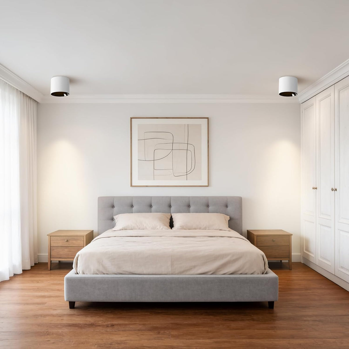 Flush Mount Ceiling Light Fixture, 3 Pack LED White Cylinder Lights