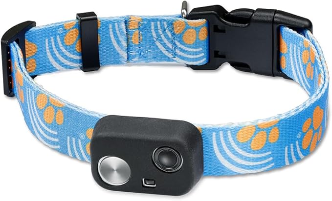 MS-5 Automatic Pet Door Collar, Genuine High Tech Pet Brand Dog Collar for Power Pet Doors - Deluxe Strap (Paw, Medium) - DC-PAW-MS5-M