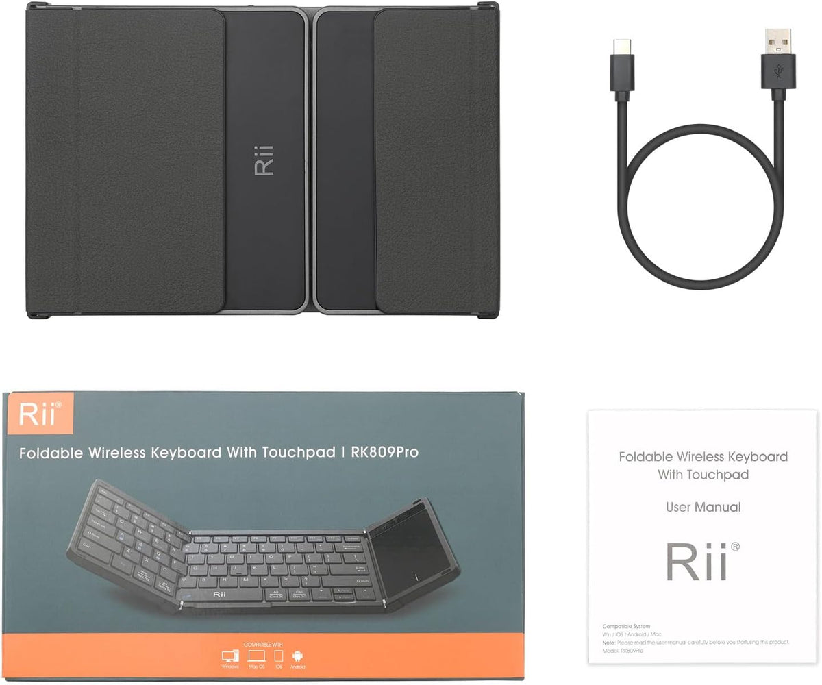 Rii RK809Pro Foldable Bluetooth Keyboard with Touchpad