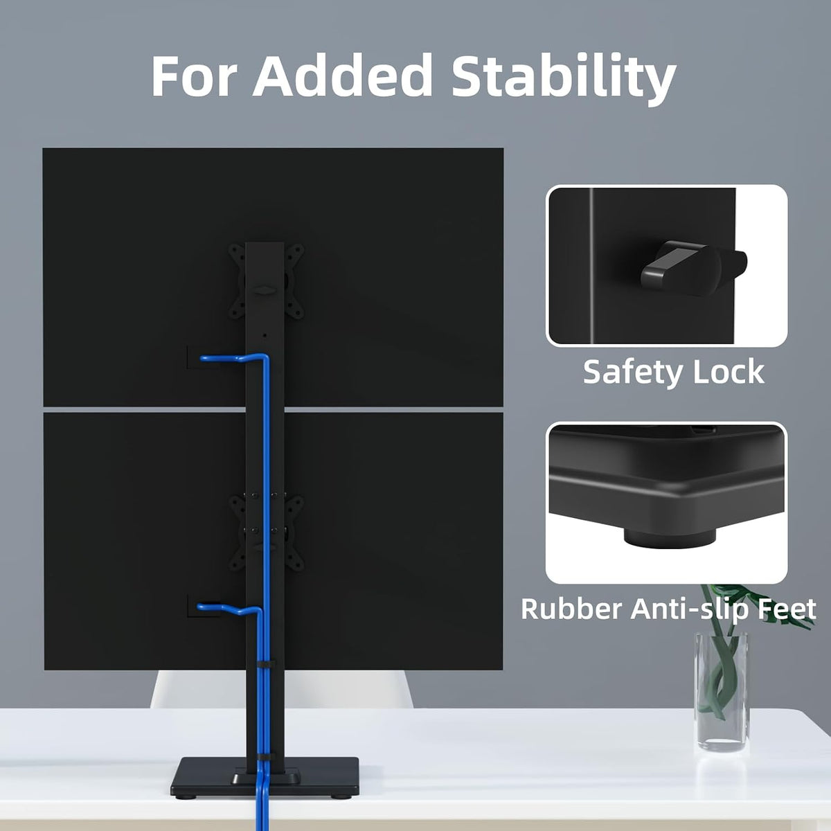 Suptek Dual Monitor Stand with Base for Two 13-36" Screen