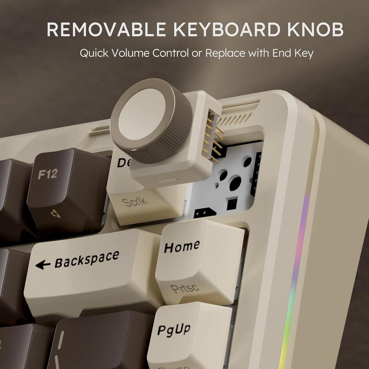 iLovBee B75 Wireless Mechanical Keyboard with Knob, Linear Switch, Mocha