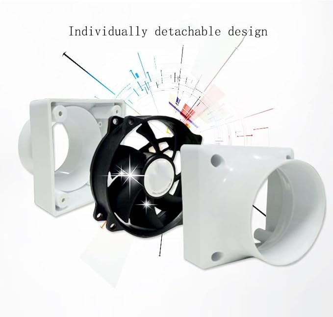 Inline Extractor Duct Fan with Speed Controller 3 Inch/75mm Air Diffuser