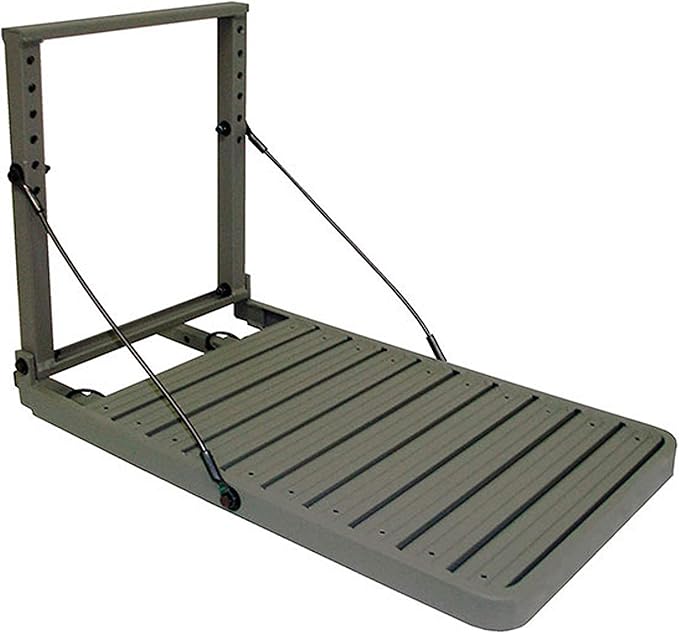 GREAT DAY Load-A-Pup HD 14x20in Robust Safety Pet Loading Platform - for The Hunting Dog - Earth-Tone Gray Powder-Coated Finish - Intended for Use in Fresh Water, LP500HD
