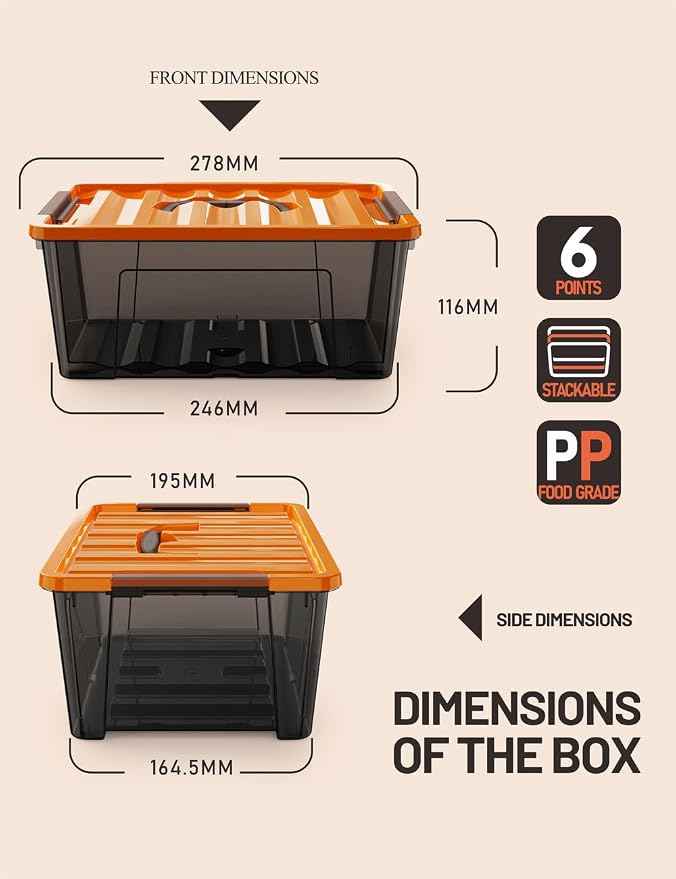 WYT 5-Quart Small Storage Container Bin