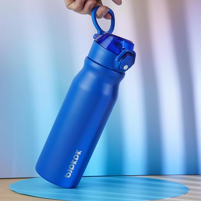 BJPKPK 25 oz Insulated Water Bottle, Stainless Steel Flask | Leak Proof Locking