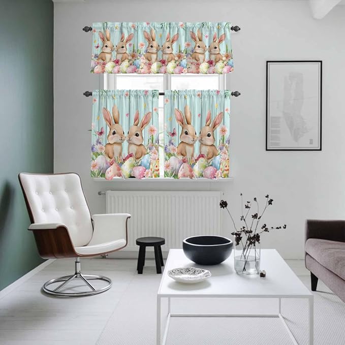 Easter Kitchen Curtains Set 3 Piece