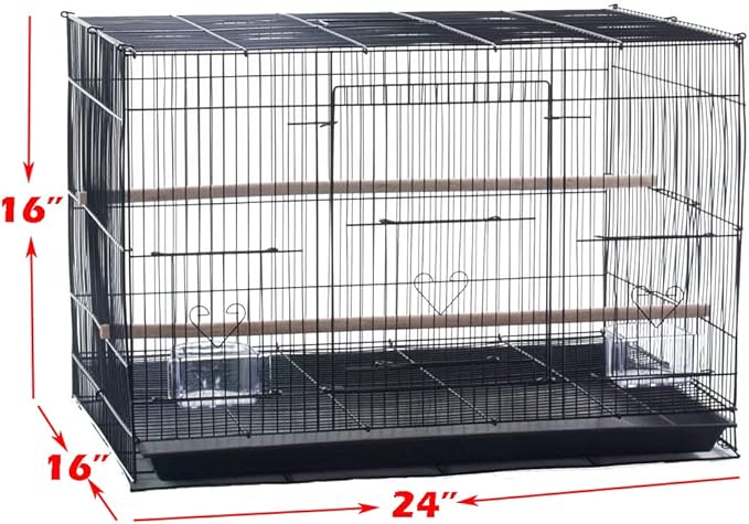 Lot of 6 Aviary Breeding Bird Finch Parakeet Finch Flight Breeder Cage 24" x 16" x 16"H (Black, 24" x 16" x 16"H)
