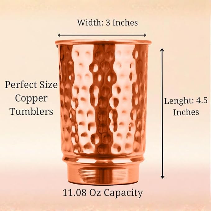 100% Pure Copper Tumblers |BPA Free| No coating| Lacquer Free| Handcrafted