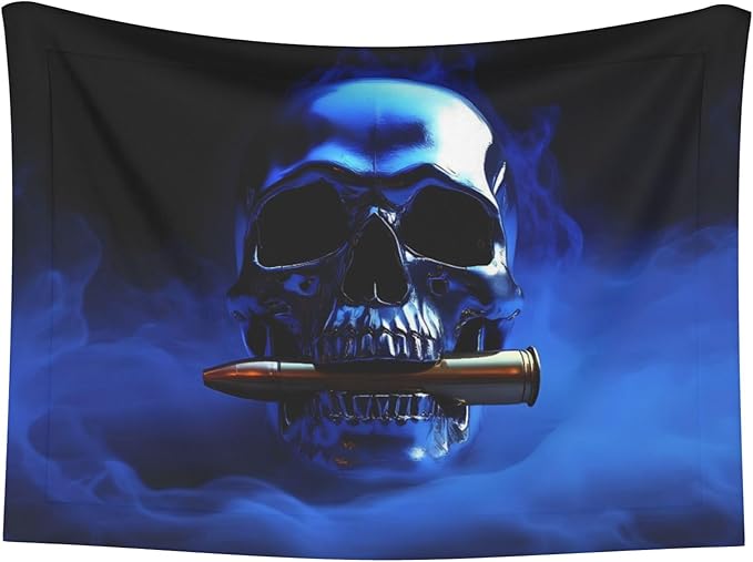 Waterproof Dog Blanket Soft Pet Blanket for Puppy Cat, Fleece Cat Throw Blankets for Furniture Bed Couch Sofa Reversible - Steel Skull