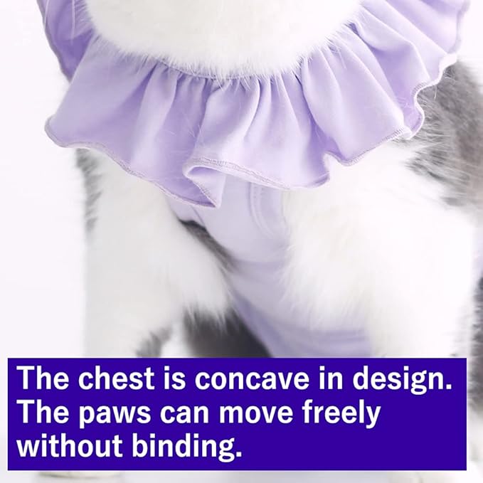 Cat Recovery Suit for Abdominal Wounds and Skin Diseases,Breathable Surgical Recovery Shirt After Surgery Wear Anti Licking Wounds,E-Collar Alternative for Female Cats Kitten(RSC01-yellow-m)