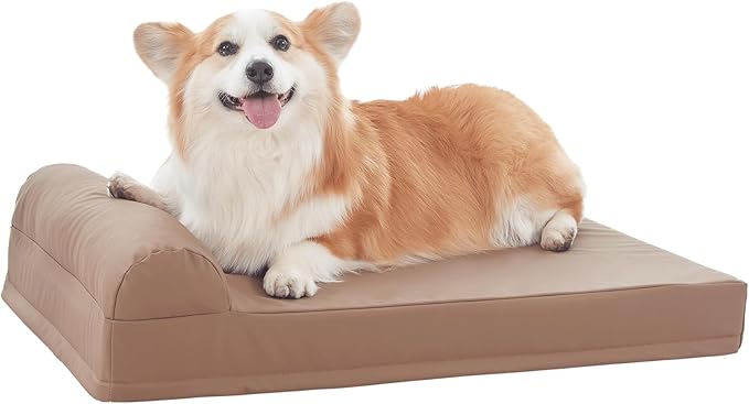 Dog Beds Orthopedic Faux Leather Medium Dog Bed Waterproof Bolster 32 * 24 in