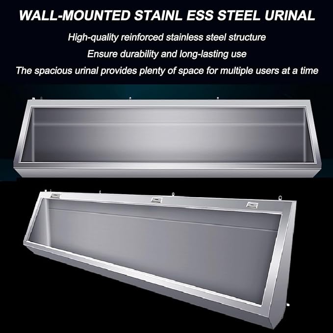 Wall-Mounted Stainless Steel Urinal Trough